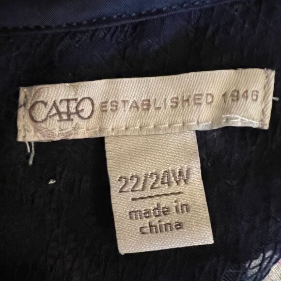 Cato Navy Blue Lace Overshirt, Zip Back - 22/24 - Picture 5 of 7